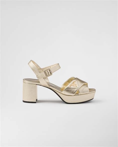 prada quilted nappa leather platform sandals|padded nappa leather sandals prada.